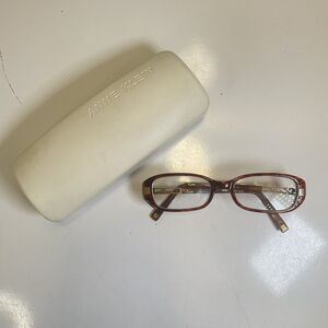 ANNE KLEIN New York AK 8092 228 - 49-17-135 Brown Eyeglass Frames Only